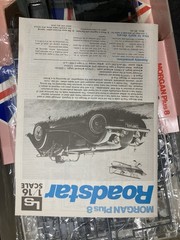 Vintage Sealed LS 1/16 Plastic Model Morgan Plus 8 Roadster Kit Japan Made Motor