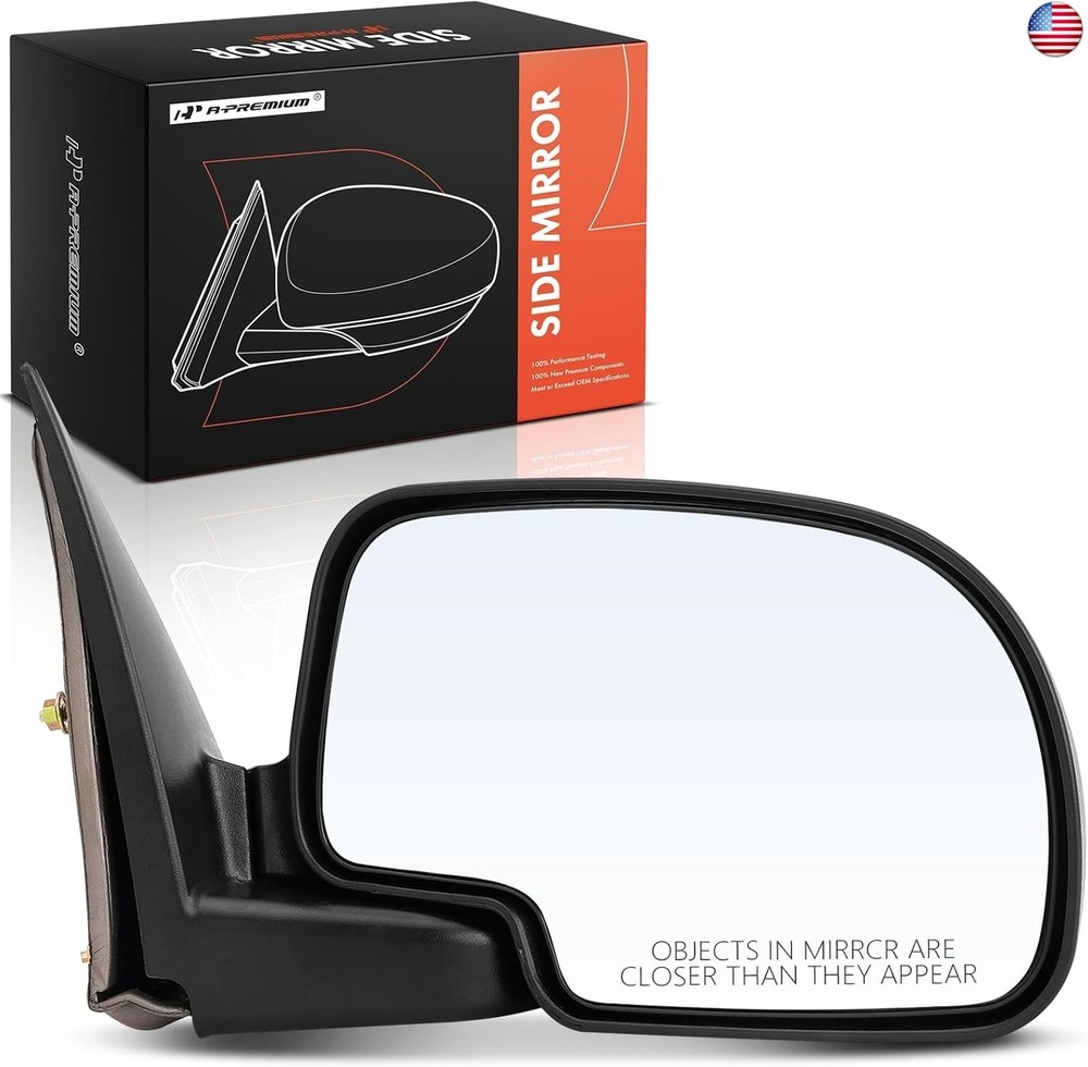 A-Premium Passenger Side Manual Door Mirror – Compatible with Chevy, GMC &