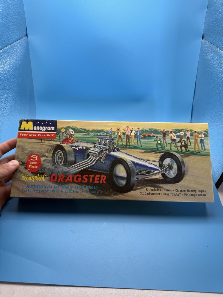 Vintage Monogram Slingshot Dragster Model Kit Box Only 1950s 60s Empty