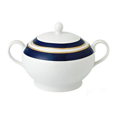 Midnight Series 12 In. X 8.5 In. X 7 In. 4 Qt. 128 Fl. Oz. Blue Bone China Soup