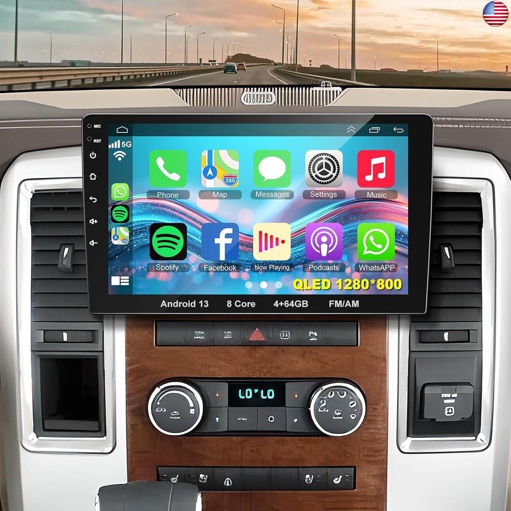 8 Core QLED Screen 1280 * 800 Car Radio Double Din Android 13 GPS Navigation
