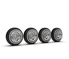 1:43 3d Printed 15″ Steel Chrome Deep Dish Wheel/Tire Set.