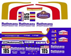 #185 Rothmans Porsche 1/24th – 1/25th Scale Decals