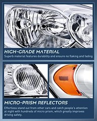 Headlight Assembly Compatible with 2006 2007 Chrome Housing + Amber Reflector