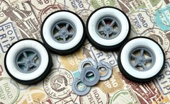 Resin 15-Inch “Astro Supreme” Wheels, W/ Wide Whitewalls,1/24 1/25 Scale