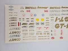 Fred Cady 462 Mercury Cyclone GT-1 Comet Decal Sheet 1/25