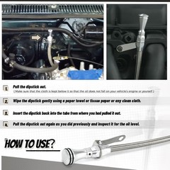 PQY Stainless Flexible Engine Oil Dipstick Compatible with Chevy Big silver