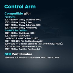 10PCS Front Upper Control Arms with Ball Joint Suspension Kit Tie Rod Ends