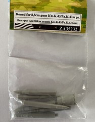 135 Round for 8,8cm Guns Kw.K.43/Pa. K43, 6 pcs Zebrano ZA35232 RESIN Model Kit