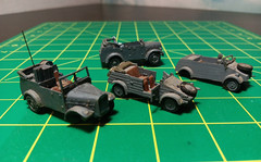 1/72 1/87 ? Army Tank Trucks Built Model WW II German 4 Cars World War Gray