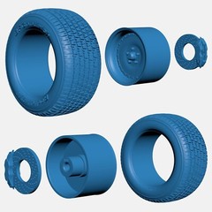 1/24 Resin 15 inch Center Line Auto Drag Wheels, BFGoodrich Radial T/A Tires