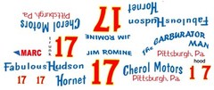 #17 Jim Romine Cherol Motors Hudson Hornet 1/24th – 1/25th Scale Decals
