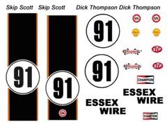 #91 Carroll Shelby Essex Wire Cobra 1965 1/24th – 1/25th Scale Decals