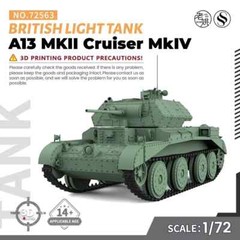 SS72563 1/72 25mm Military Model Kit British A13 MKII Cruiser MkIV Light Tank