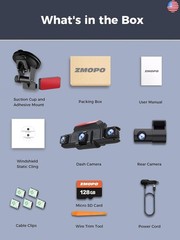 360 View 4 Channel Dash Cam Front and Rear Left Right Inside Camera for Cars,