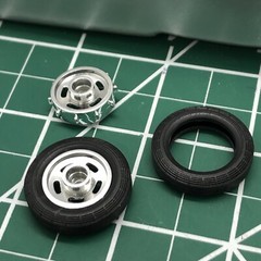 Funny Car Gasser Drag Race Halibrand WHEELS W TIRES 1:25MM SeRch LBR Model Parts