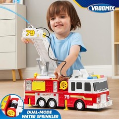 Extra Large Toddler Fire Truck Toys for Boys with 33-Inch Ladder, Lights & Sprin