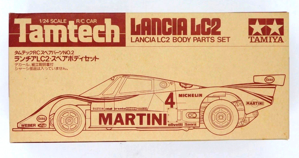 Tamiya Tamtech Lancia LC2 Body Parts Set 1:24 R/C Car 2602 Decals Clear Body