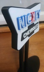 1950’s NICKEY CHEVROLET DEALERSHIP SIGN Diorama 6″ Tall. One Sided.
