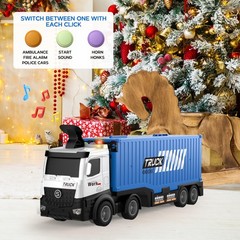 Carrier Truck Race Track Toddlers Toys, Foldable 3 Layer Small, Blue
