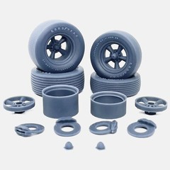 1/12 Resin 15 inch Torq Thrust D Wheels, Goodyear Polyglas Tires, and Brakes