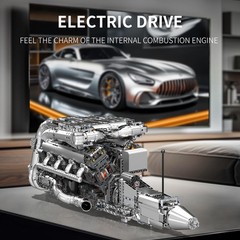 2899+ Pcs Visible V8 Internal Combustion Ohc Engine Motor Working Model DIY Kit