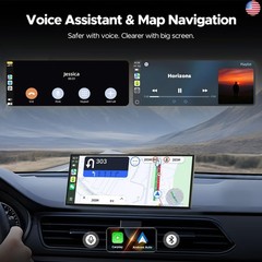 Volam 11” Wireless Carplay Screen for Car Built-in Net-Flix YouTube Apps,