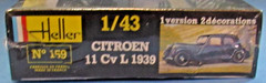 Heller CITROEN 11 Cv L 1939 Car 1/43 Model Kit Racing Sport Model 159 Sealed