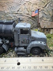 1:48 ?? Scale Modified Peterbilt Painted Plastic DIE Cast German Fuel Truck 7”