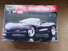 Revell Sting Ray III, AMT Ford ’29 Model A, Partially Assembled.