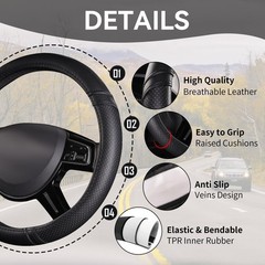 Car Pass Classical Leather Automotive Universal Steering Wheel Coversuniversal