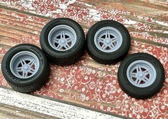 1/24 Scale: 15-inch “Chevoit Rebel” Resin Wheels W/ Wide Rear Tires