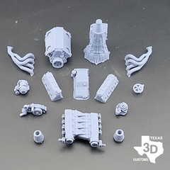 LSX model engine with Edelbrock Crossram intake resin 3D printed 1:24-1:8 scale