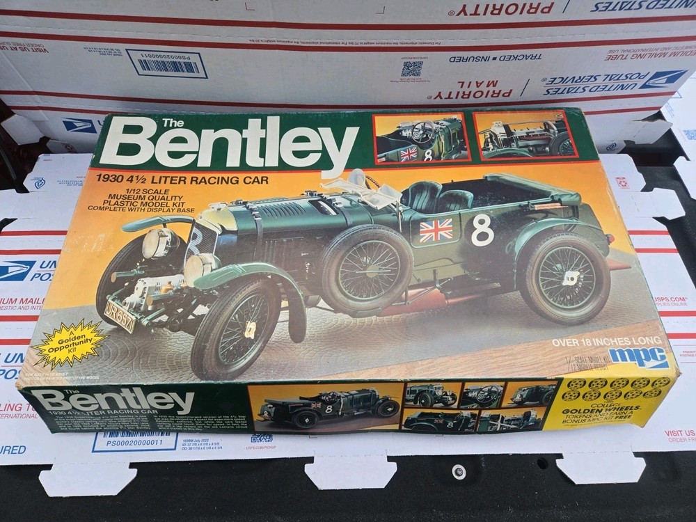 Vintage MPC 1930 Bentley 4 1/2 Litre Supercharged Model Kit,FOR PARTS OR REPAIR