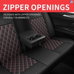 Car Seat Covers Full Set,Breathable and Waterproof Napa Leather Car Seat