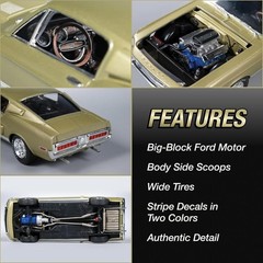 1968 Shelby GT 500 1:25 Scale Model Kit with Instruction Guide for Adults