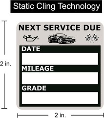 Oil Change Stickers, Static Cling 120 Count 2×2 Inches Inches, Black
