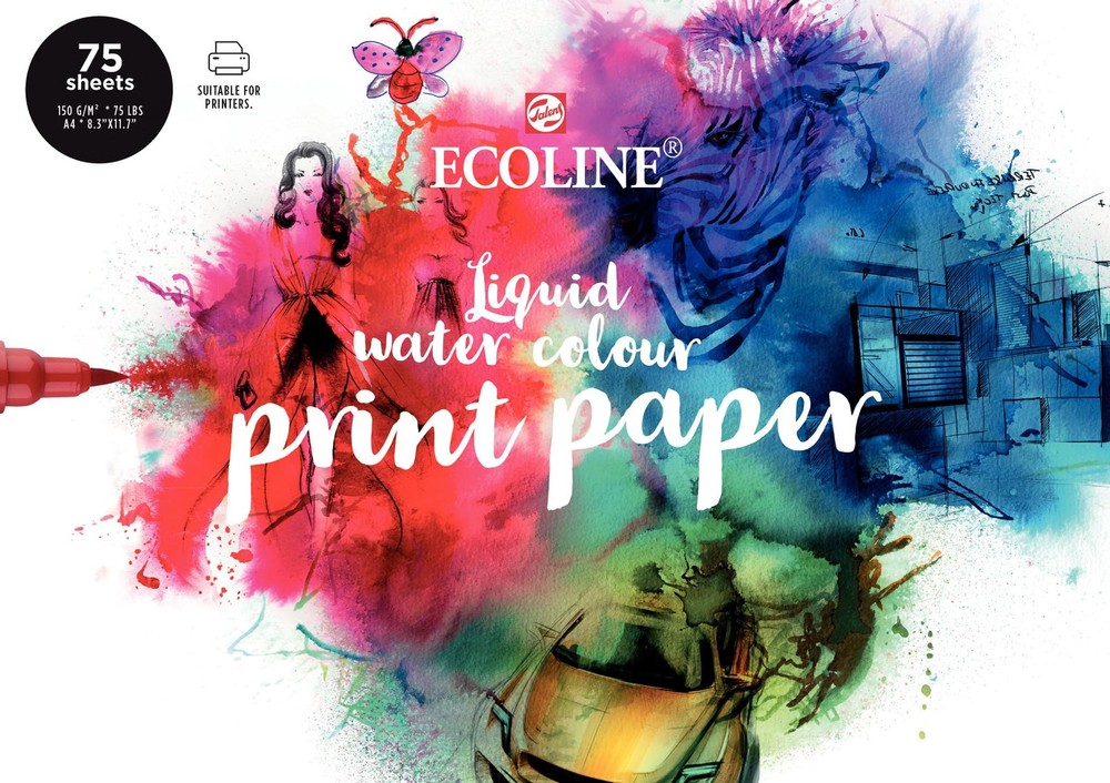 Ecoline Papier – Aquarel Printer Papier A4 21×29.7cm 150g/m² 75 Vellen – Ideaal