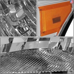 DNA MOTORING HL-OH-FSU13-CH-AM Chrome Amber Headlights Replacement Compatible
