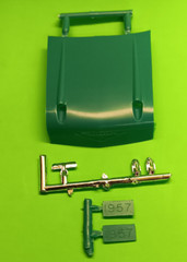 57 1957 Chevy Bel Air 1/25 Hood Chrome Insert Dated License Plates Inside Mirror