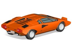 AOSHIMA 1/32 The Snap Kit Series Lamborghini Countach LP400 Orange Color-coded P