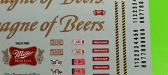 Miller Beer Semi Trailer Waterslide Decal Sheet High Life 1/25 AMT Fruehauf Van