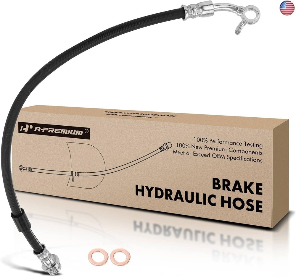A-Premium Rear Passenger Brake Hydraulic Hose Compatible with Ford and Lincoln