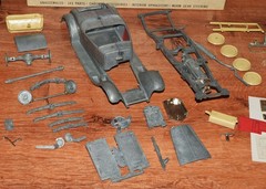 Hubley 1930 Packard Roadster #4860, Metal & Plastic Parts, Missing Chrome Parts