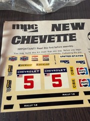VINTAGE 1/25 MPC NEW CHEVETTE MODEL CAR KIT 1976 1-7702 Sealed Parts Bag!!