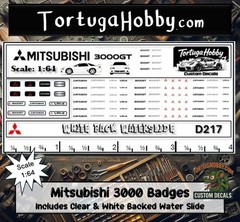 1:64 Scale Mitsubishi 3000 Badges & Emblems – Waterslide Decals