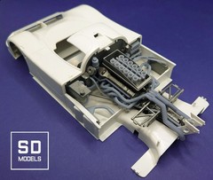 SD Models 1:24 Scale Detail-Up Set Jaguar XJR9LM Engine Parts 3D printed for Tam