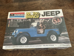 Monogram Mork & Mindy Jeep 1:24 Plastic Model Kit #2261 Unassembled Blue