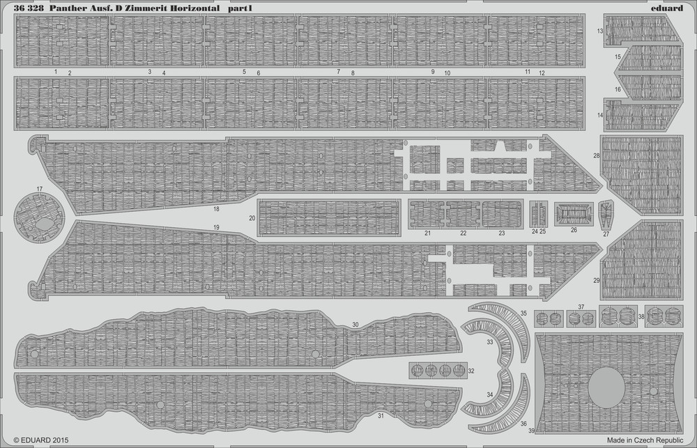 Eduard 1/35 Panther Ausf.D Zimmerit Horizontal for Tamiya kit #35345 (2 PE)