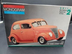 Monogram Fat Fendered 37 Ford Street Rod 1987 Partially Built Kit #2757
